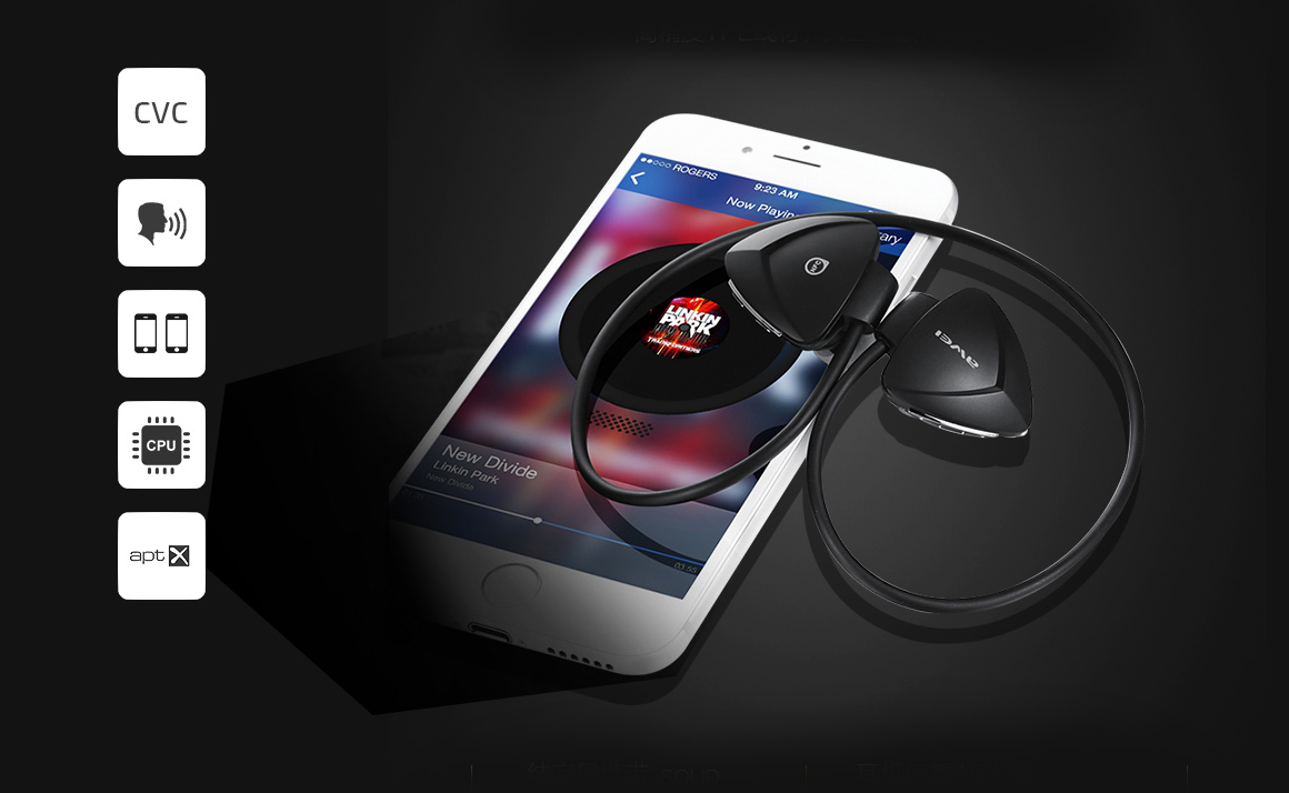 Bezdrátová Bluetooth sluchátka pro sport Awei A840bl